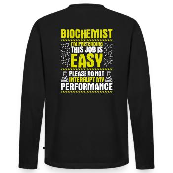 Biochemiker Biochimie Biochimie Biochimiste - T-shirt manches longues Premium bio Homme - noir - Dos - Nico (187cm)