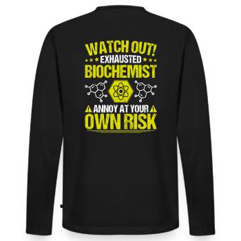 Biochemiker Biochimie Biochimie Biochimiste - T-shirt manches longues Premium bio Homme - noir - Dos - Nico (187cm)