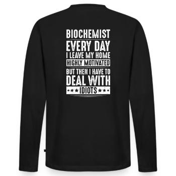 Biochemiker Biochimie Biochimie Biochimiste - T-shirt manches longues Premium bio Homme - noir - Dos - Nico (187cm)
