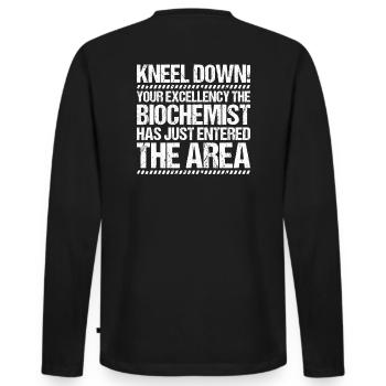 Biochemiker Biochimie Biochimie Biochimiste - T-shirt manches longues Premium bio Homme - noir - Dos - Nico (187cm)