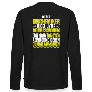 Biochemiker Biochemie Biochemistry Biochemist - Männer Premium Bio Langarmshirt - Schwarz - Hinten - Nico (187cm)