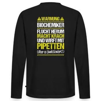 Biochemiker Biochimie Biochimie Biochimiste - T-shirt manches longues Premium bio Homme - noir - Dos - Nico (187cm)