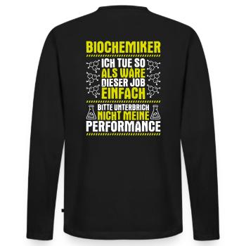 Biochemiker Biochimie Biochimie Biochimiste - T-shirt manches longues Premium bio Homme - noir - Dos - Nico (187cm)