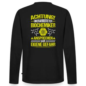 Biochemiker Biochimie Biochimie Biochimiste - T-shirt manches longues Premium bio Homme - noir - Dos - Nico (187cm)