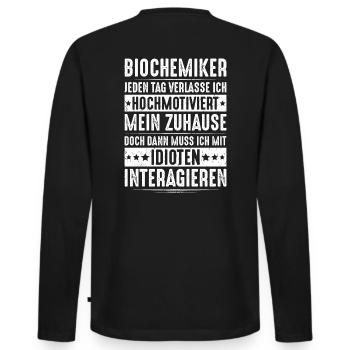 Biochemiker Biochimie Biochimie Biochimiste - T-shirt manches longues Premium bio Homme - noir - Dos - Nico (187cm)