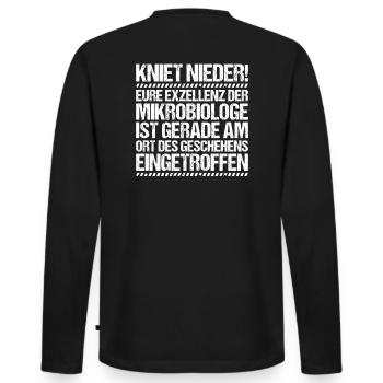 Mikrobiologie Mikrobiologe Biologie Biologe - Männer Premium Bio Langarmshirt - Schwarz - Hinten - Nico (187cm)