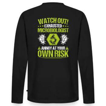 Microbiology Microbiologist Biology Biologist - Men's Premium Organic Long Sleeve Shirt - black - Back - Nico (187cm)