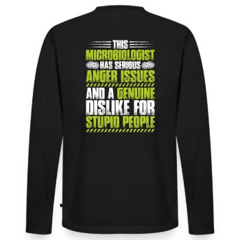 Mikrobiologie Mikrobiologe Biologie Biologe - Männer Premium Bio Langarmshirt - Schwarz - Hinten - Nico (187cm)