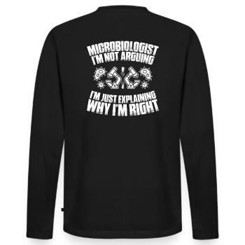 Microbiology Microbiologist Biology Biologist - Men's Premium Organic Long Sleeve Shirt - black - Back - Nico (187cm)
