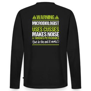 Microbiology Microbiologist Biology Biologist - Men's Premium Organic Long Sleeve Shirt - black - Back - Nico (187cm)