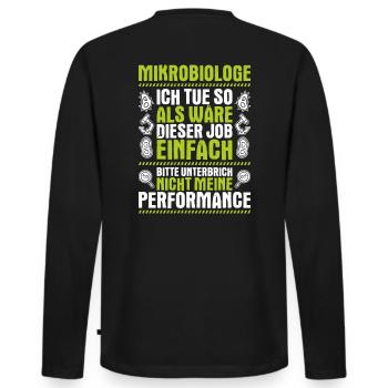 Mikrobiologie Mikrobiologe Biologie Biologe - Männer Premium Bio Langarmshirt - Schwarz - Hinten - Nico (187cm)
