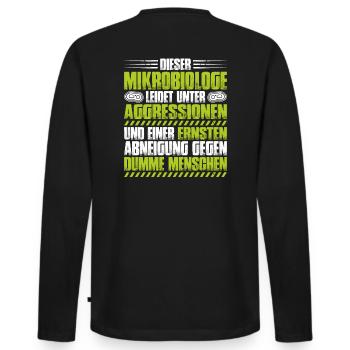 Mikrobiologie Mikrobiologe Biologie Biologe - Männer Premium Bio Langarmshirt - Schwarz - Hinten - Nico (187cm)