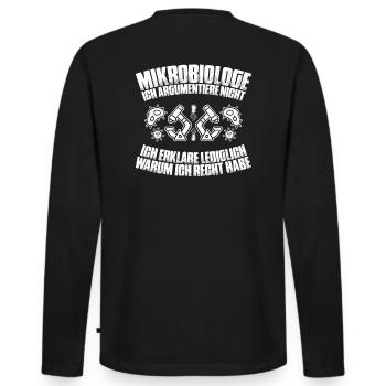 Mikrobiologie Mikrobiologe Biologie Biologe - Männer Premium Bio Langarmshirt - Schwarz - Hinten - Nico (187cm)