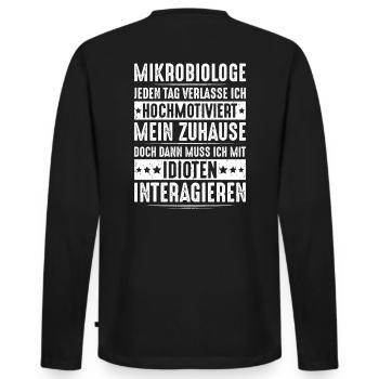 Mikrobiologie Mikrobiologe Biologie Biologe - Männer Premium Bio Langarmshirt - Schwarz - Hinten - Nico (187cm)