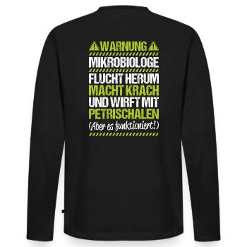 Mikrobiologie Mikrobiologe Biologie Biologe - Männer Premium Bio Langarmshirt - Schwarz - Hinten - Nico (187cm)
