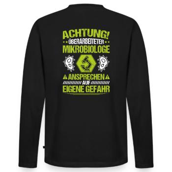 Mikrobiologie Mikrobiologe Biologie Biologe - Männer Premium Bio Langarmshirt - Schwarz - Hinten - Nico (187cm)