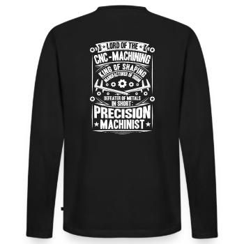 Feinwerkmechaniker Precision Machinist - Männer Premium Bio Langarmshirt - Schwarz - Hinten - Nico (187cm)