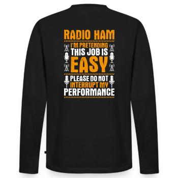 Amateurfunker Amateurfunk Radio Ham Amateur Radio - T-shirt manches longues Premium bio Homme - noir - Dos - Nico (187cm)