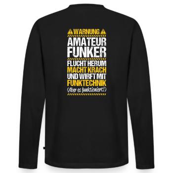 Amateurfunker Amateurfunk Radio Ham Amateur Radio - Männer Premium Bio Langarmshirt - Schwarz - Hinten - Nico (187cm)