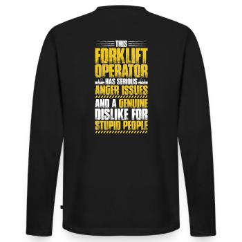 Staplerfahrer Gabelstaplerfahrer Forklift Operator - Männer Premium Bio Langarmshirt - Schwarz - Hinten - Nico (187cm)