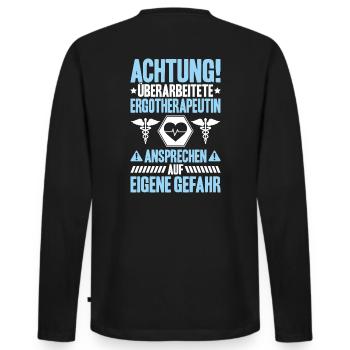 Ergotherapeut Ergotherapie Occupational Therapist - Männer Premium Bio Langarmshirt - Schwarz - Hinten - Nico (187cm)