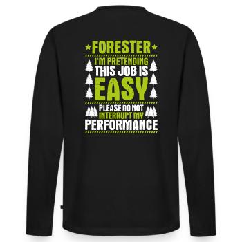 Forestier Forestier Forestier Travailleurs forestiers Forêt - T-shirt manches longues Premium bio Homme - noir - Dos - Nico (187cm)