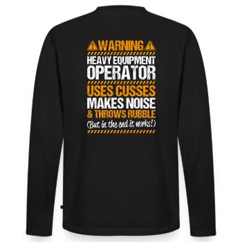 Excavator Driver Excavator Operator Heavy Equipment Operator - Men's Premium Organic Long Sleeve Shirt - black - Back - Nico (187cm)