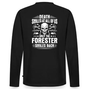 Forestier Forestier Forestier Travailleurs forestiers Forêt - T-shirt manches longues Premium bio Homme - noir - Dos - Nico (187cm)