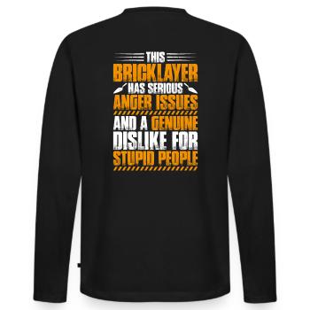 Maître Maçonnerie Maçonnerie Maçon Maçon - T-shirt manches longues Premium bio Homme - noir - Dos - Nico (187cm)