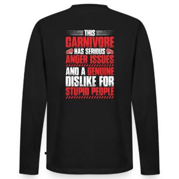 Carnivore Diät Carnivore Ernährung Carnivore Diet - T-shirt manches longues Premium bio Homme - noir - Dos - Nico (187cm)
