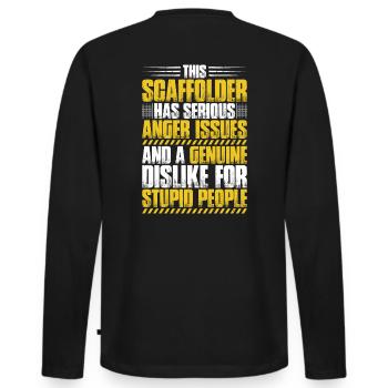 Échafaudage Échafaudage Échafaudage - T-shirt manches longues Premium bio Homme - noir - Dos - Nico (187cm)