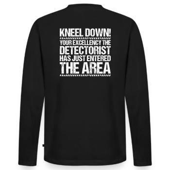 Détecteur Sondler Détecteur de métaux - T-shirt manches longues Premium bio Homme - noir - Dos - Nico (187cm)