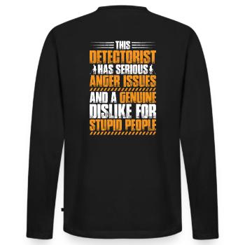Sondengänger Sondler Metalldetektor Detectorist - Männer Premium Bio Langarmshirt - Schwarz - Hinten - Nico (187cm)