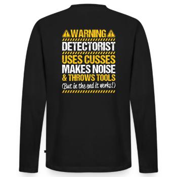 Détecteur Sondler Détecteur de métaux - T-shirt manches longues Premium bio Homme - noir - Dos - Nico (187cm)