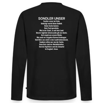 Sondengänger Sondler Metalldetektor Detectorist - Männer Premium Bio Langarmshirt - Schwarz - Hinten - Nico (187cm)