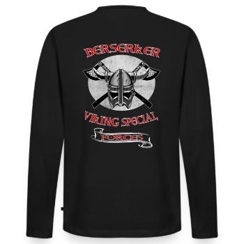 Viking Skull Skull Axe Valhalla - T-shirt manches longues Premium bio Homme - noir - Dos - Nico (187cm)