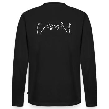 iYpsilon Salto - Männer Premium Bio Langarmshirt - Schwarz - Hinten - Nico (187cm)