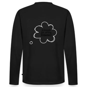 Kämpfe für deine Träume - Männer Premium Bio Langarmshirt - Schwarz - Hinten - Nico (187cm)