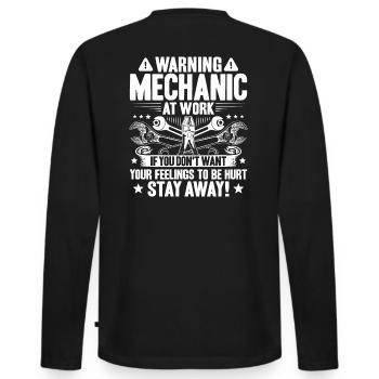Mechanic Mechanic Mechanics Mechanic - Men's Premium Organic Long Sleeve Shirt - black - Back - Nico (187cm)