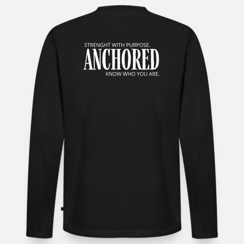 VERANKERT - Männer Premium Bio Langarmshirt - Schwarz