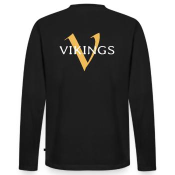 Vikings - Männer Premium Bio Langarmshirt - Schwarz - Hinten - Nico (187cm)
