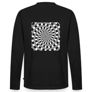 Spirale,Tekno,23, - Männer Premium Bio Langarmshirt - Schwarz - Hinten - Nico (187cm)