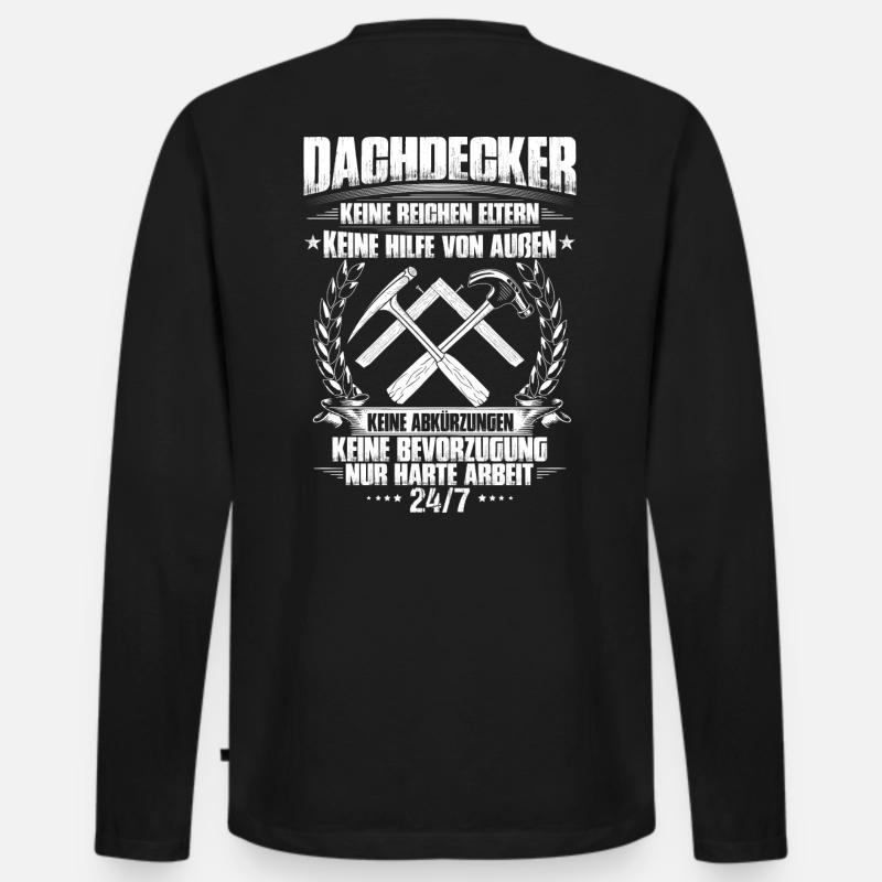 Dachdecker/Dachklempner/Dachspengler/Geschenk - Männer Premium Bio Langarmshirt - Schwarz