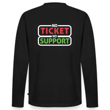 No Ticket No Support Informatiker IT Administrator - Männer Premium Bio Langarmshirt - Schwarz - Hinten - Nico (187cm)