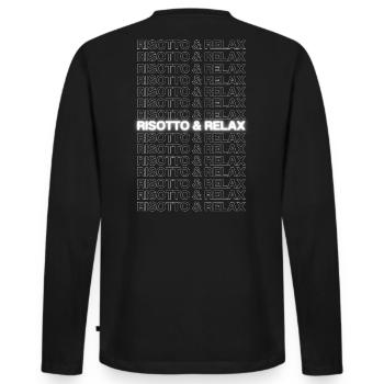 Risotto & Relax - T-shirt manches longues Premium bio Homme - noir - Dos - Nico (187cm)