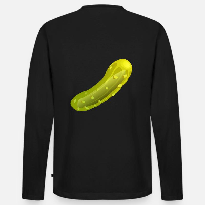 Gurke - Männer Premium Bio Langarmshirt - Schwarz