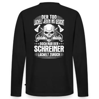 Schreiner Schreinerei Schreinerin Schreinern - Männer Premium Bio Langarmshirt - Schwarz - Hinten - Nico (187cm)