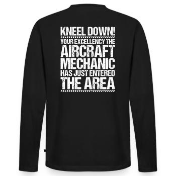 Fluggerätmechaniker Mécanicien d’aéronefs - T-shirt manches longues Premium bio Homme - noir - Dos - Nico (187cm)