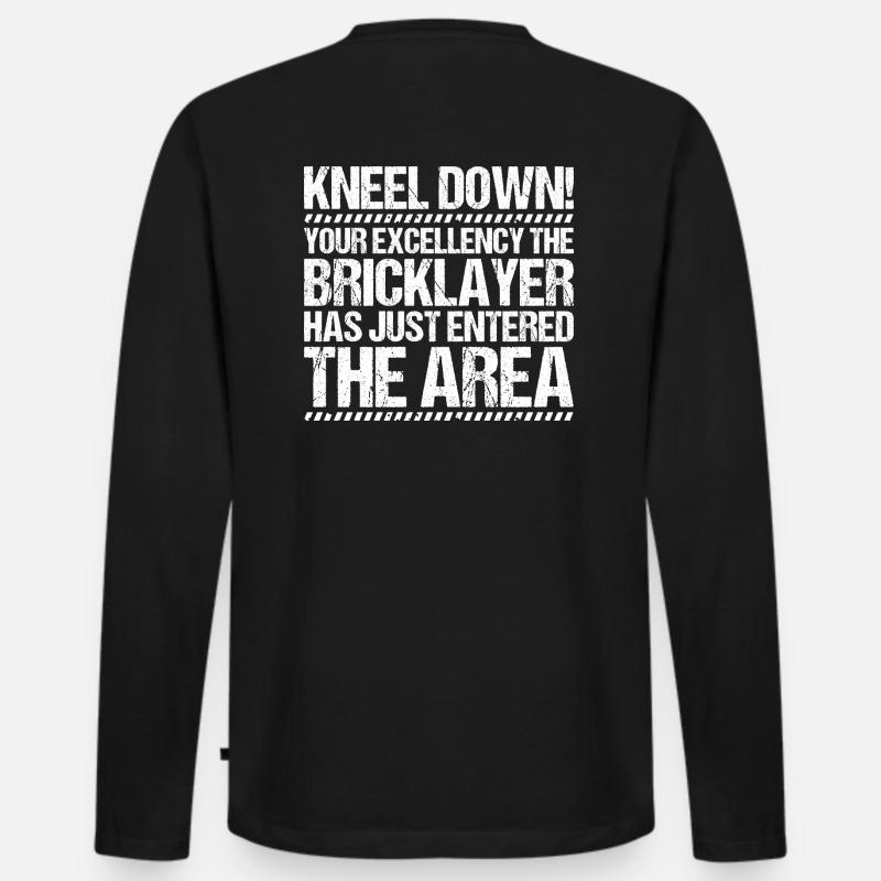 Maurer Bricklayer Mason - Männer Premium Bio Langarmshirt - Schwarz