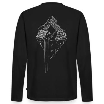 Bergliche Landschaft - Männer Premium Bio Langarmshirt - Schwarz - Hinten - Nico (187cm)